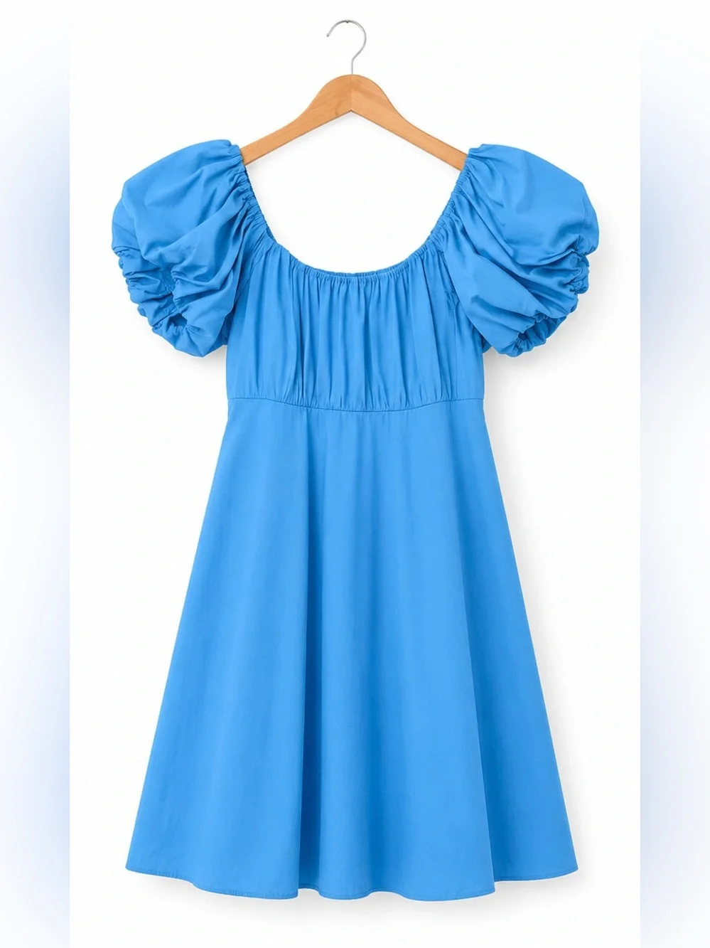 Abercrombie & Fitch Cornflower Blue Puff Sleeve Babydoll Mini‎ Dress Medium